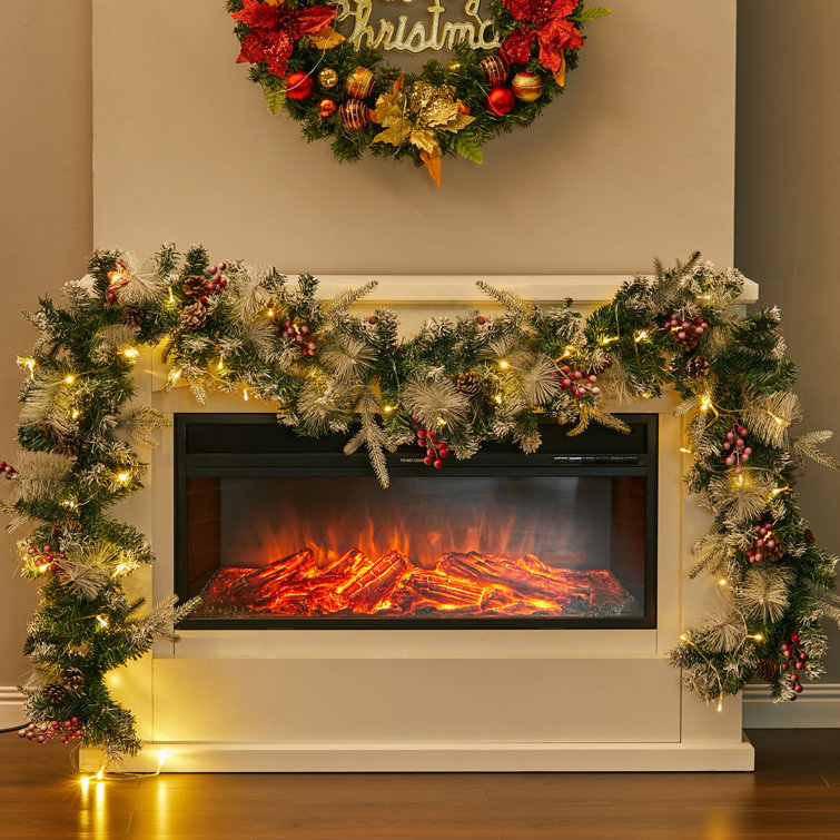 Three Posts 270Cm Lighted Faux Garland with Lights Wayfair.co.uk